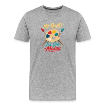 Mir reicht's ich geh malen Künstler Maler Zeichnen - Männer Premium Bio T-Shirt - Grau meliert - Vorne - Damien (186cm)