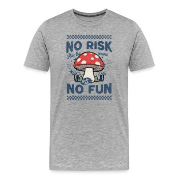 Pilz-Motiv: Ride the waves - Männer Premium Bio T-Shirt - Grau meliert - Vorne - Damien (186cm)