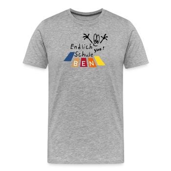 endlich Schule Ben - Männer Premium Bio T-Shirt - Grau meliert - Vorne - Damien (186cm)