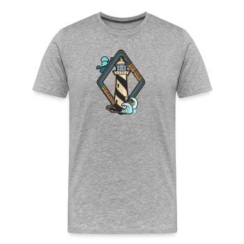 Phare au-delà de l’horizon - T-shirt bio Premium Homme - gris chiné - Devant - Damien (186cm)