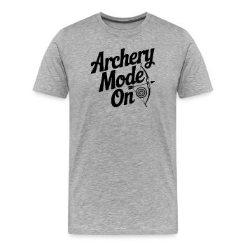Mode tir à l’arc activé - T-shirt bio Premium Homme - gris chiné - Devant - Damien (186cm)