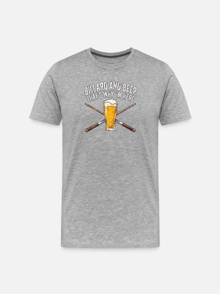 Billard Bier Bar - Männer Premium Bio T-Shirt - Grau meliert