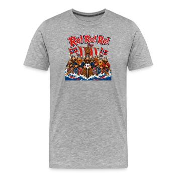 Norwegisches Wikingerfestival Ro Ro Ro - Männer Premium Bio T-Shirt - Grau meliert - Vorne - Damien (186cm)