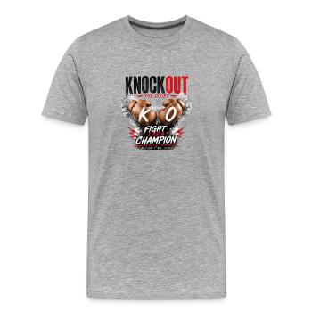 Knockout Kämpfergeist KO Box Power - Männer Premium Bio T-Shirt - Grau meliert - Vorne - Damien (186cm)