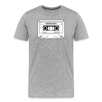 BABAMIN KASETİ | DeutschTürk Streetwear - Männer Premium Bio T-Shirt - Grau meliert - Vorne - Damien (186cm)