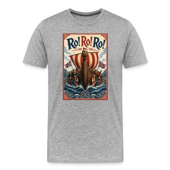 Nous ramons pour la Norvège et nous gagnons - T-shirt bio Premium Homme - gris chiné - Devant - Damien (186cm)