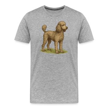 Grand caniche - T-shirt bio Premium Homme - gris chiné - Devant - Damien (186cm)