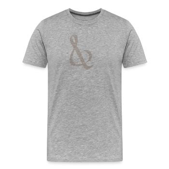 Ampersand marron en motif à points - T-shirt bio Premium Homme - gris chiné - Devant - Damien (186cm)