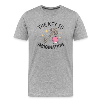 The Key to Fantasy - Men's Premium Organic T-Shirt - heather grey - Front - Damien (186cm)