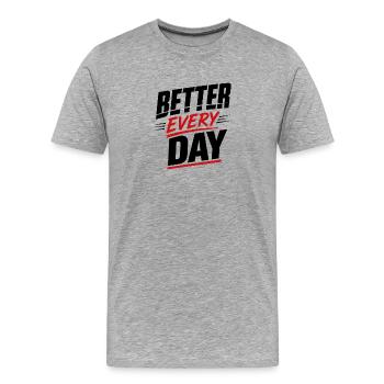 Better every Day - Männer Premium Bio T-Shirt - Grau meliert - Vorne - Damien (186cm)