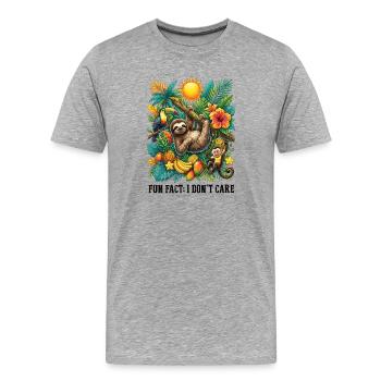 Fait amusant et sarcastique drôle, je m’en fiche - T-shirt bio Premium Homme - gris chiné - Devant - Damien (186cm)