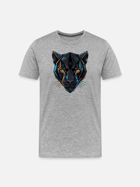 Geometric Panther - Men's Premium Organic T-Shirt - heather grey