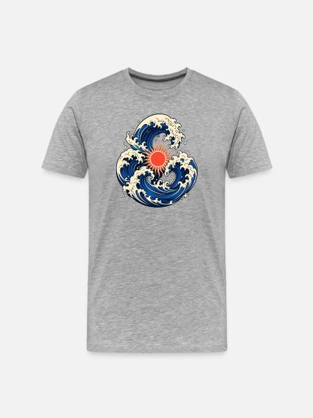 Solar Ocean Waves - Men's Premium Organic T-Shirt - heather grey