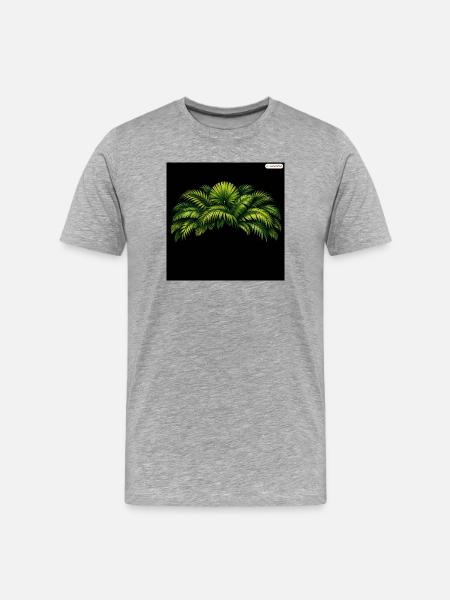 Contraste des feuilles de palmier néon - T-shirt bio Premium Homme - gris chiné