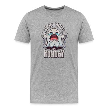 Es ist Montag lustiges Halloween - Männer Premium Bio T-Shirt - Grau meliert - Vorne - Damien (186cm)