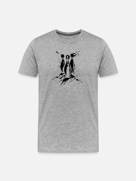 Bowling Sketch - Men's Premium Organic T-Shirt - heather grey