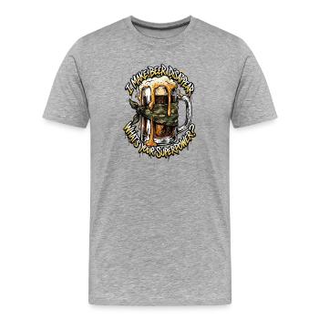 Je fais disparaître la bière Craft Beer - T-shirt bio Premium Homme - gris chiné - Devant - Damien (186cm)