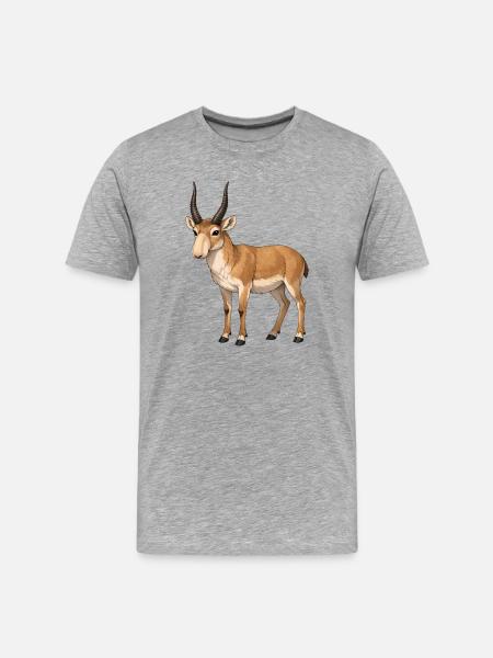 Antilope Saïga - T-shirt bio Premium Homme - gris chiné