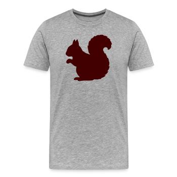 Aventure dans la Forêt de la Silhouette de l’Écureuil - T-shirt bio Premium Homme - gris chiné - Devant - Damien (186cm)