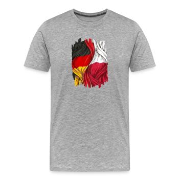 Stolz auf die Deutschland und Polen Flagge - Männer Premium Bio T-Shirt - Grau meliert - Vorne - Damien (186cm)