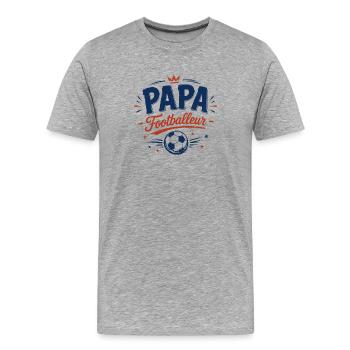 T-Shirt Papa Fußballer Geschenk Humor - Männer Premium Bio T-Shirt - Grau meliert - Vorne - Damien (186cm)