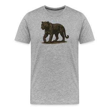 Panther - Männer Premium Bio T-Shirt - Grau meliert - Vorne - Damien (186cm)