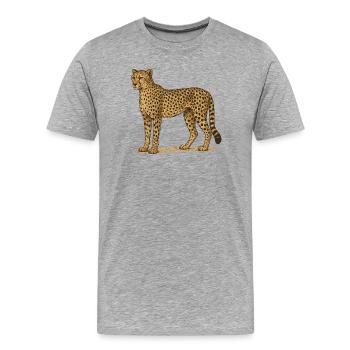 Guépard - T-shirt bio Premium Homme - gris chiné - Devant - Damien (186cm)