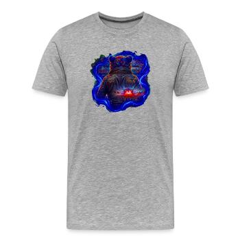 NeonBär Konzert-Style Jacke - Männer Premium Bio T-Shirt - Grau meliert - Vorne - Damien (186cm)