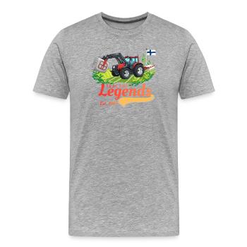 Traktorlegenden Finnland - Männer Premium Bio T-Shirt - Grau meliert - Vorne - Damien (186cm)