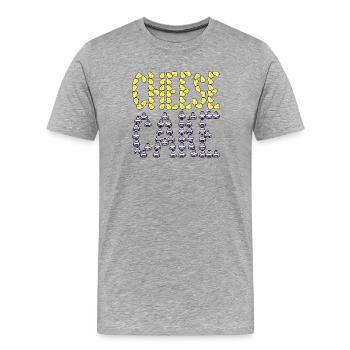 Käsekuchentypografie - Männer Premium Bio T-Shirt - Grau meliert - Vorne - Damien (186cm)