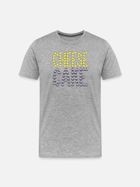 Cheese cake typography - Men's Premium Organic T-Shirt - heather grey