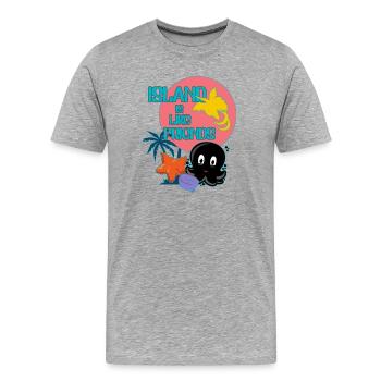 L’île avec des amis - T-shirt bio Premium Homme - gris chiné - Devant - Damien (186cm)