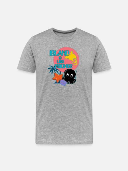 Insel mit Freunden - Männer Premium Bio T-Shirt - Grau meliert