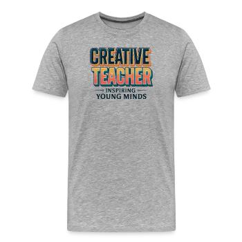 Creative Teacher Retro Vintage Spruch - Männer Premium Bio T-Shirt - Grau meliert - Vorne - Damien (186cm)