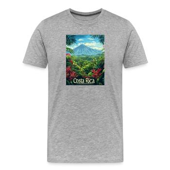 Costa Rica Tropische Landschaft Abenteuer - Männer Premium Bio T-Shirt - Grau meliert - Vorne - Damien (186cm)