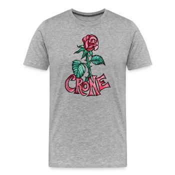 Crone Rose Tattoo - Männer Premium Bio T-Shirt - Grau meliert - Vorne - Damien (186cm)