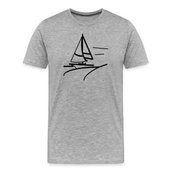 Schnelles Segelboot - Männer Premium Bio T-Shirt - Grau meliert - Vorne - Damien (186cm)