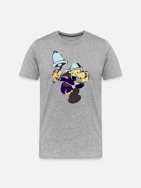 Funny crier with bell cartoon - Men's Premium Organic T-Shirt - heather grey