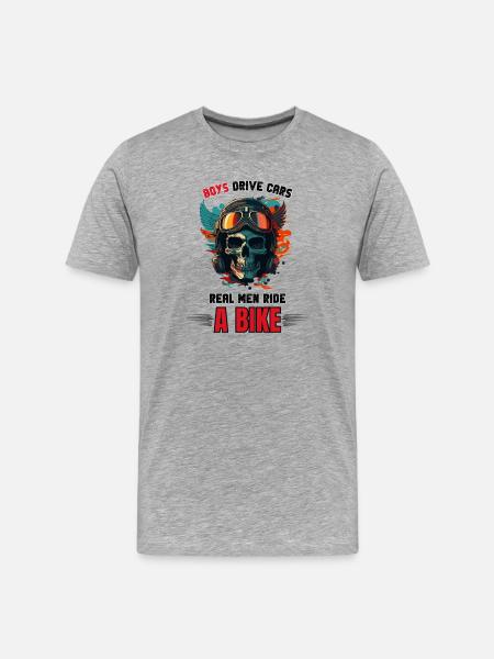 Real Men Ride Bike - Men's Premium Organic T-Shirt - heather grey
