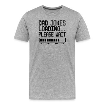 Blagues de papa en charge Humour en pixels - T-shirt bio Premium Homme - gris chiné - Devant - Damien (186cm)