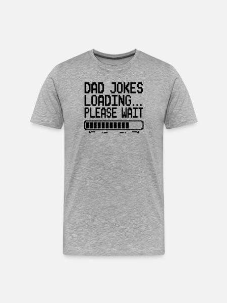 Dad Jokes Loading Pixel Humor - Men's Premium Organic T-Shirt - heather grey