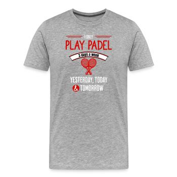 Padel-Süchtiges Zitat - Männer Premium Bio T-Shirt - Grau meliert - Vorne - Damien (186cm)