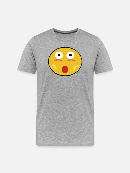 Überraschungs Gesicht - Männer Premium Bio T-Shirt - Grau meliert