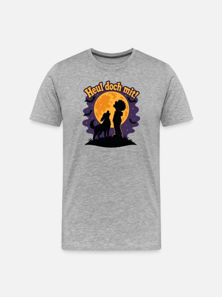 Mondschein-Rudel - Männer Premium Bio T-Shirt - Grau meliert