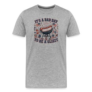 Heute ist ein schlechter Tag, um ein Glizzy-Hotdog - Männer Premium Bio T-Shirt - Grau meliert - Vorne - Damien (186cm)