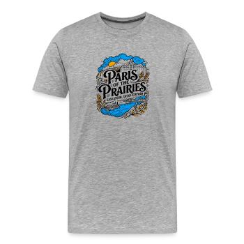 Paris des Prairies Saskatoon, Saskatchewan - T-shirt bio Premium Homme - gris chiné - Devant - Damien (186cm)