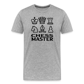 Maître d’échecs - T-shirt bio Premium Homme - gris chiné - Devant - Damien (186cm)