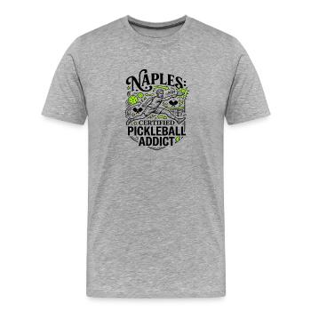 Naples Florida Certified Pickleball Addict - Männer Premium Bio T-Shirt - Grau meliert - Vorne - Damien (186cm)