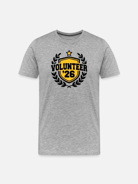 Volunteer 26 Coat of Arms Logo - Men's Premium Organic T-Shirt - heather grey