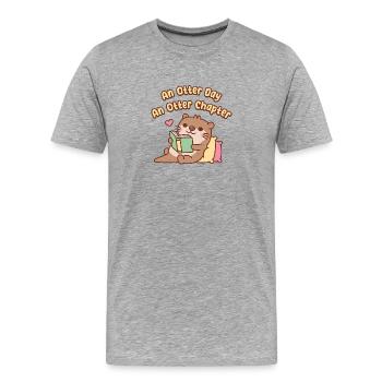 Ein Otter-Tag Ein Otter-Kapitel Niedlich Otter Chilling - Männer Premium Bio T-Shirt - Grau meliert - Vorne - Damien (186cm)